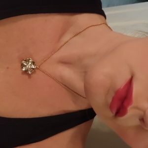 Kate Spade rose gold flower pendant necklace